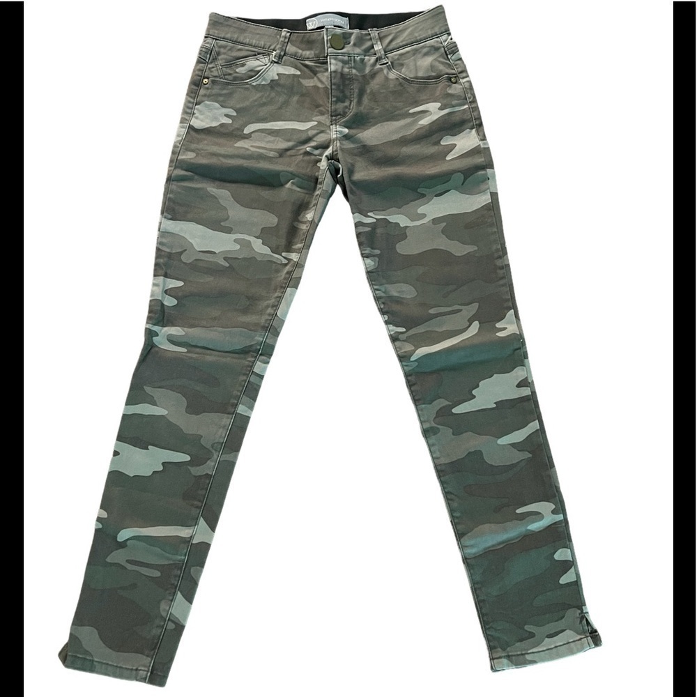 WIT & WISDOM WOMENS SKINNY CAMOUFLAGE ANKLE PANTS SIZE 2